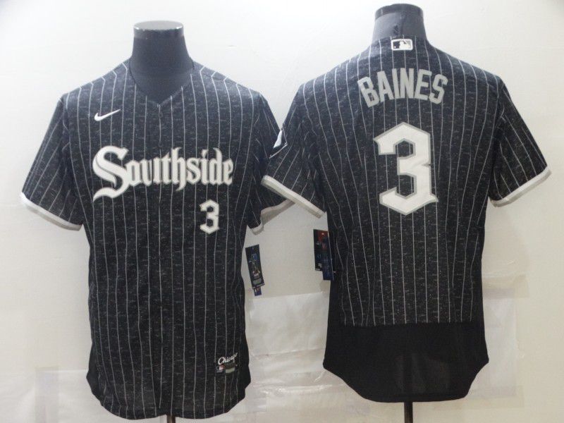 Men Chicago White Sox #3 Baines City Edition Black Elite Nike 2021 MLB Jersey->chicago cubs->MLB Jersey